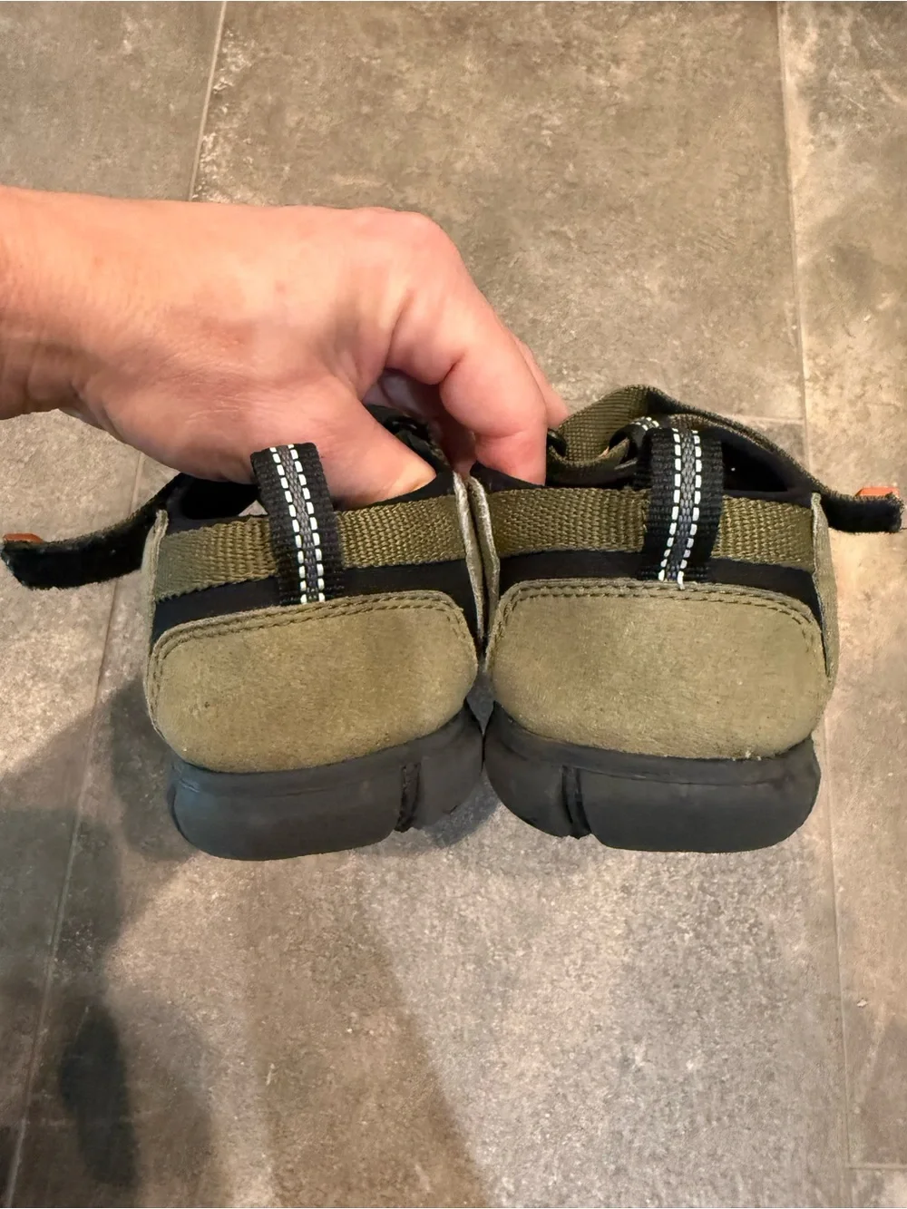 Keen Kids Olive Green and Orange Closed-Toe Sport Sandals